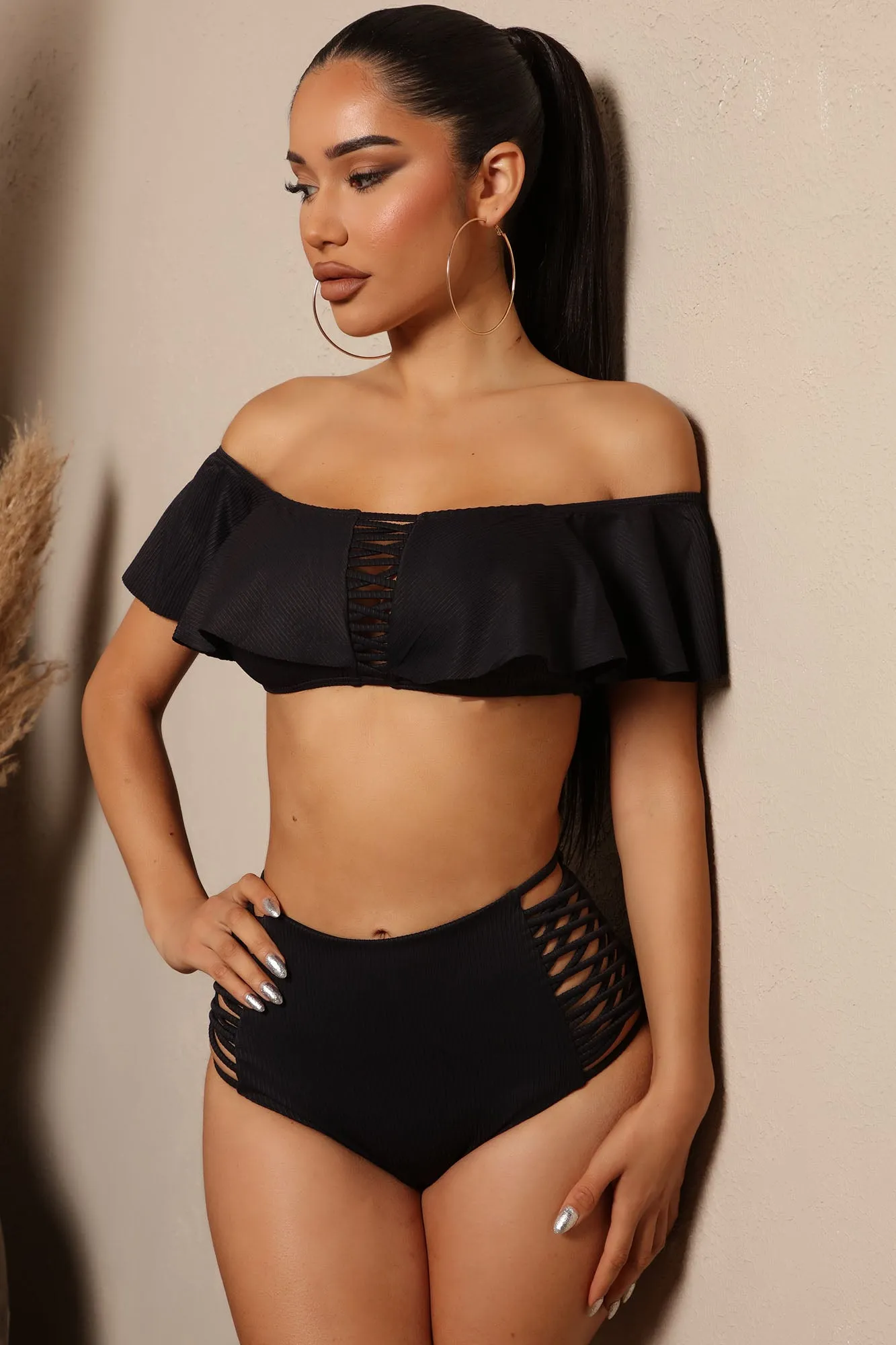 Adventures On A Tropical Island 2 Piece Bikini - Black