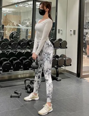 High Waist Side Pockets Pilates Pants arabescato ins_Pilates