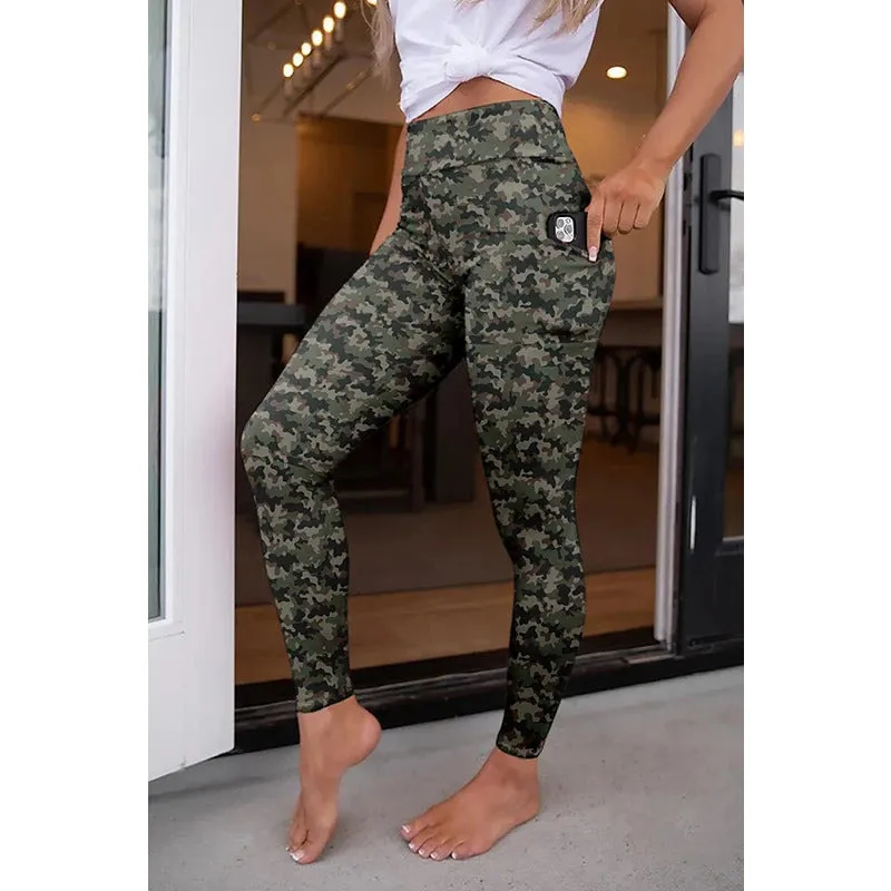 LETSFIND Fashion New Women Elastic Pockert Pants High Waist 3D Digital Printing  Milk Silk Stretch Fitness Sexy Girls Leggings