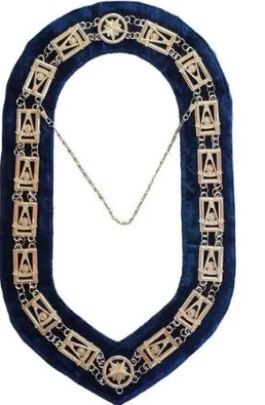 Past Master chain Collar - Gold/Silver on Blue   Free Case